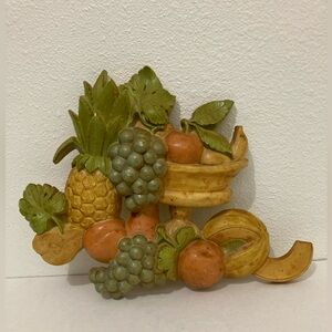 Dart Industries Wall decor Bowl of Fruits Grapes Pineapple Pear Tropical